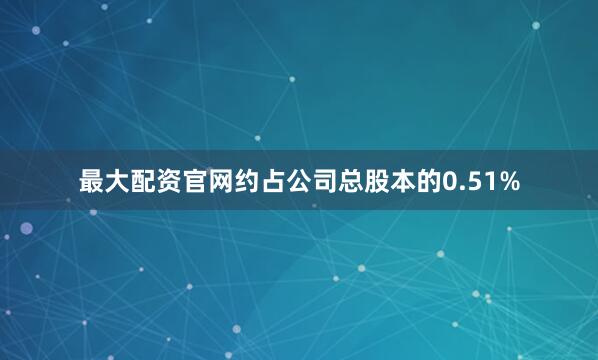 最大配资官网约占公司总股本的0.51%